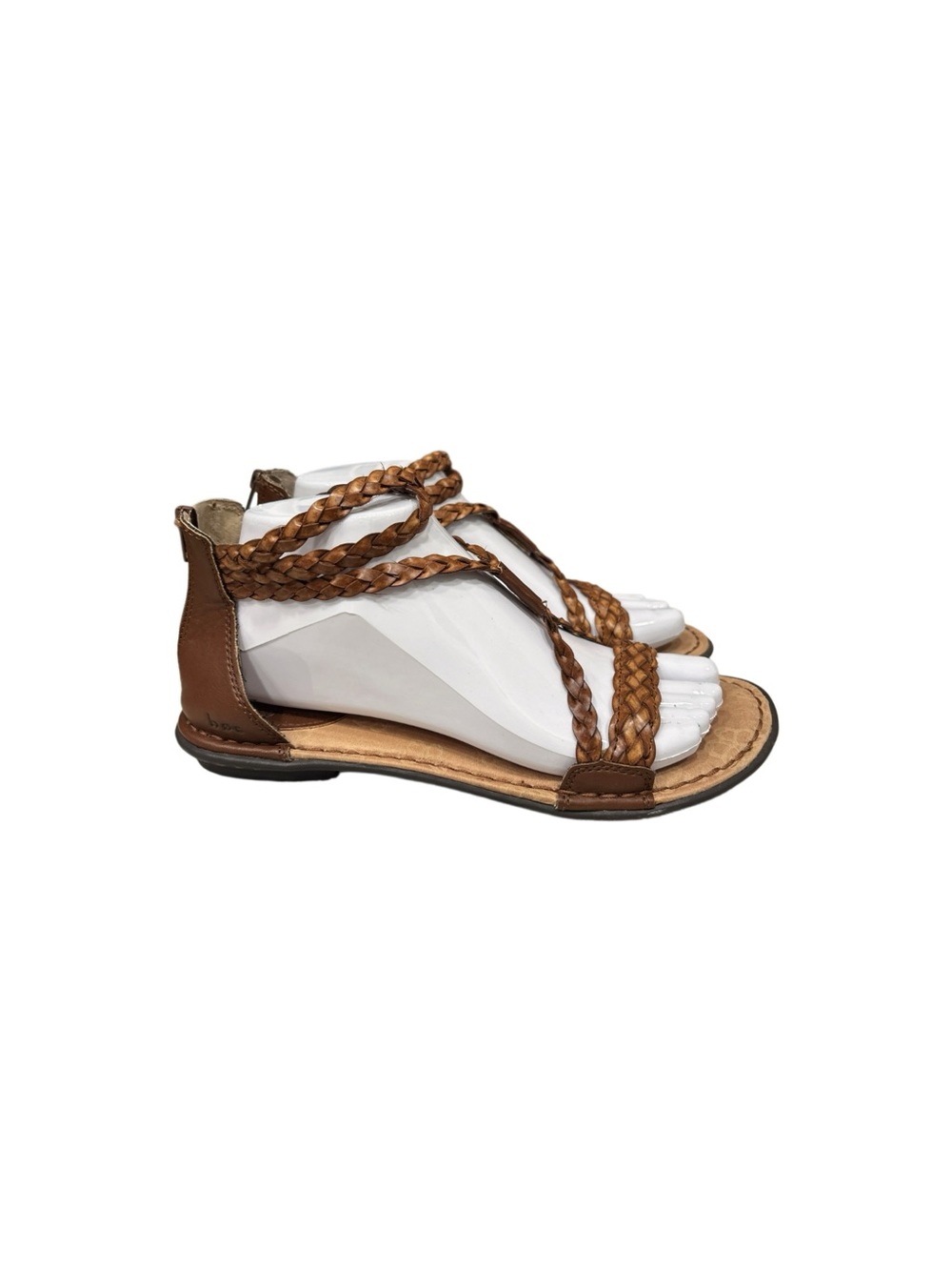 b.ø.c. by Børn Macedonia Flat Gladiator Sandals Boho Grecian Summer Brown Size 8